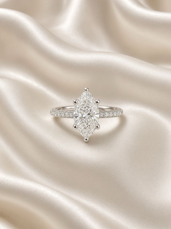 Pavé Marquise Engagement Ring