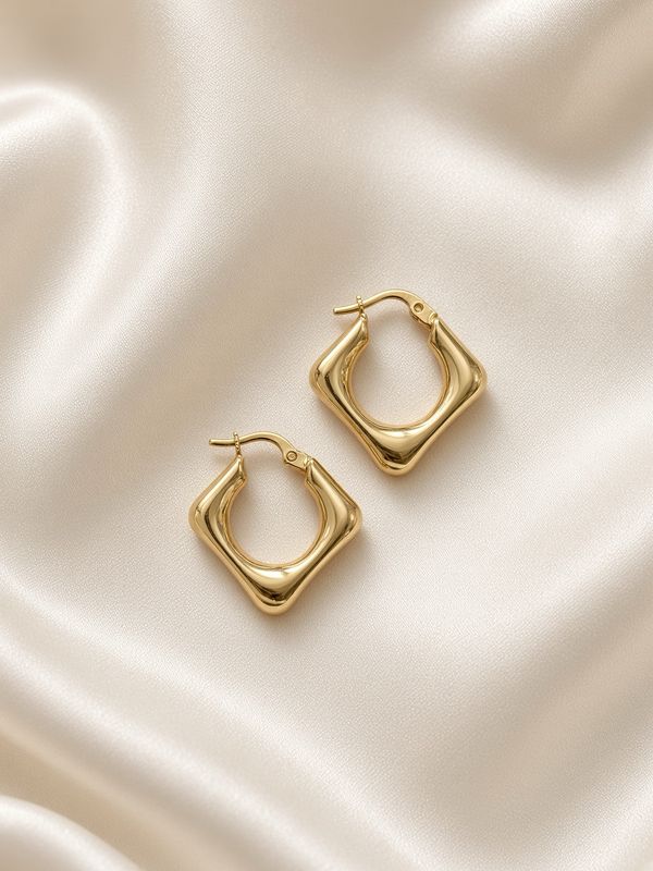 Geo Square Hoop Earrings