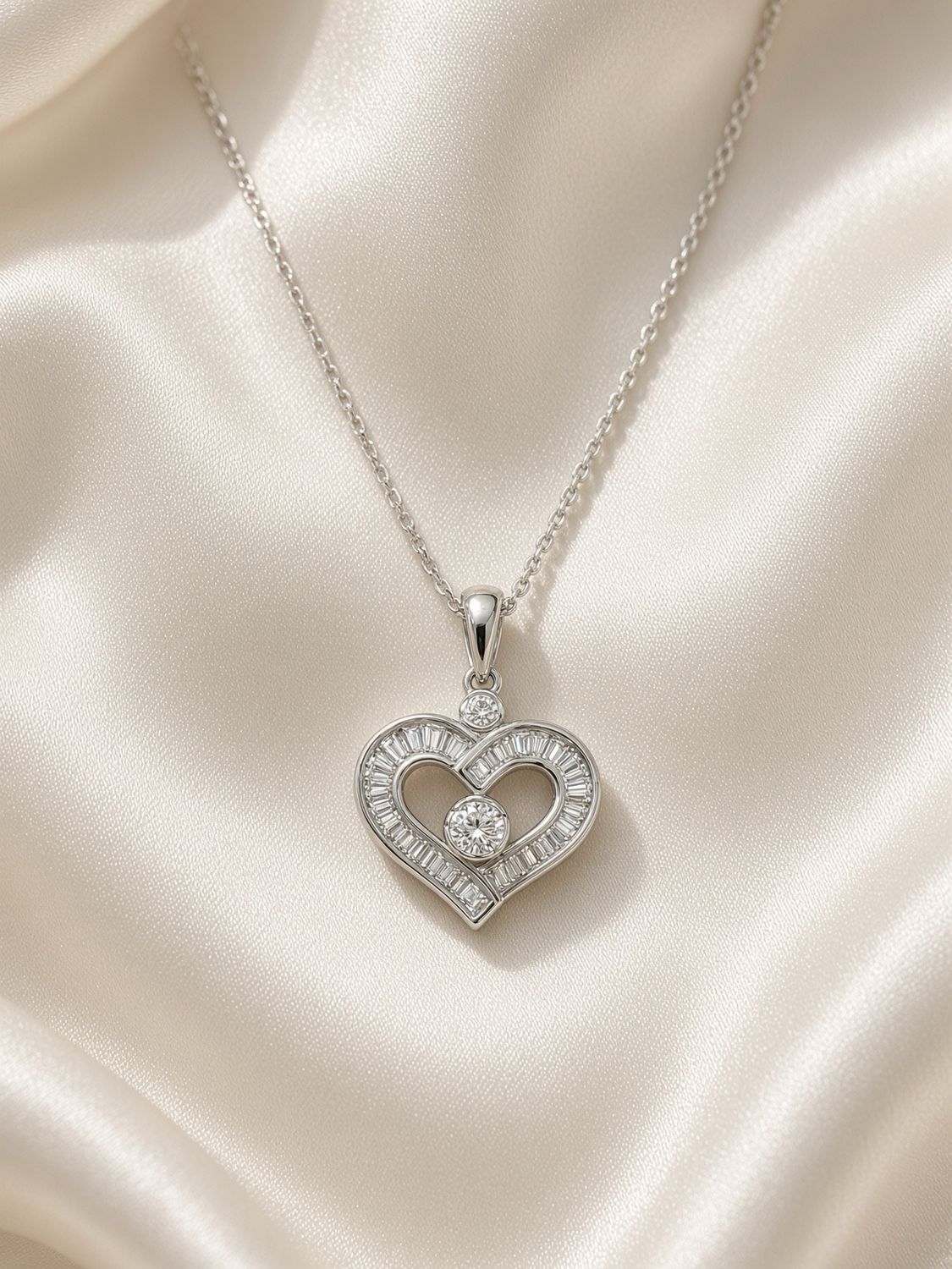 Baguette Heart Necklace
