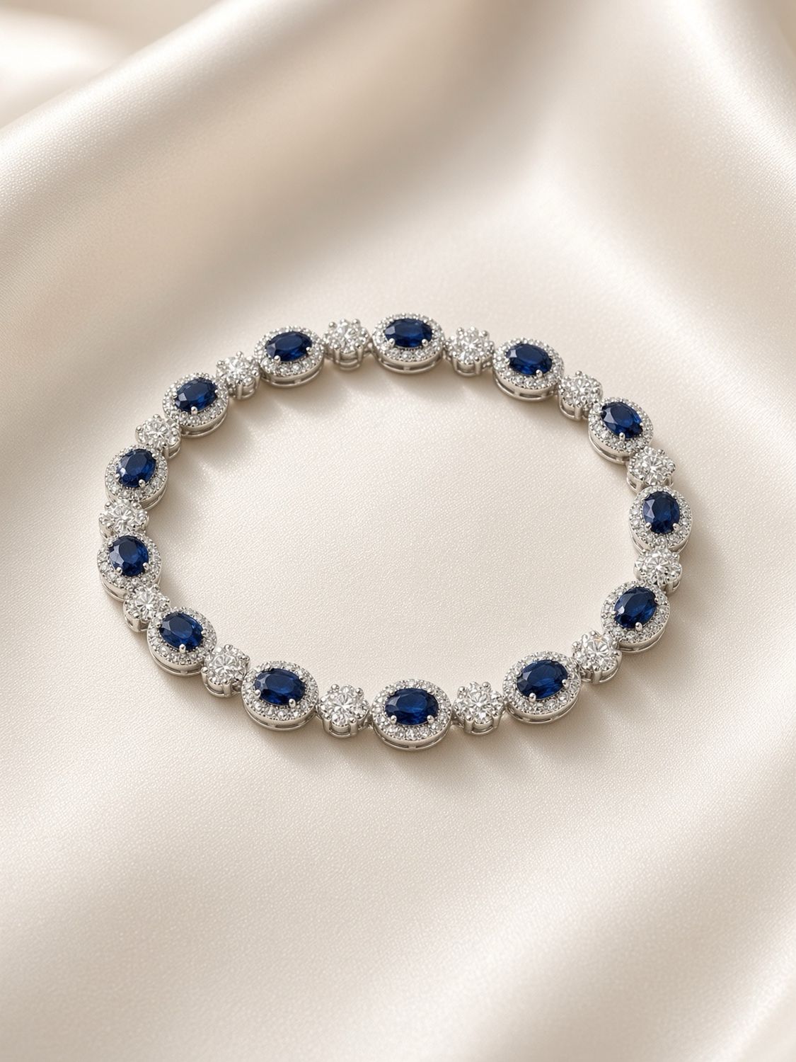 Royal Blue Sapphire &amp; Diamond Bracelet