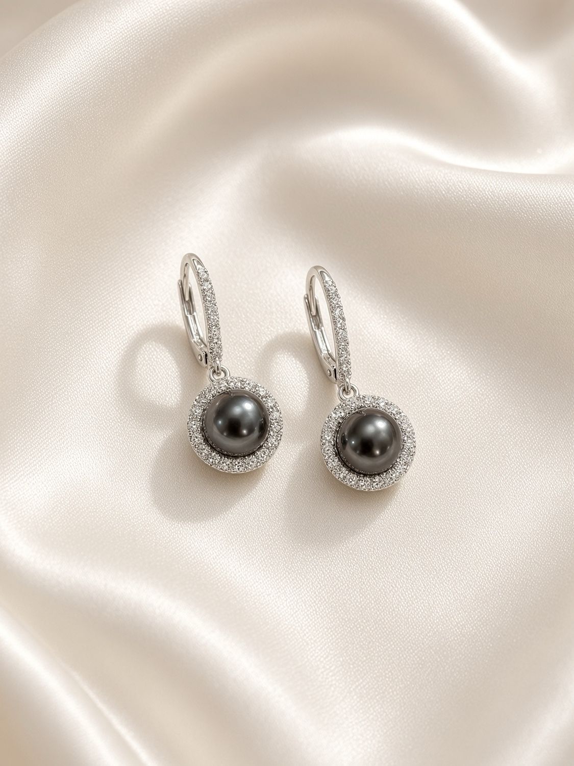 Tahitian Pearl Halo Drop Earrings