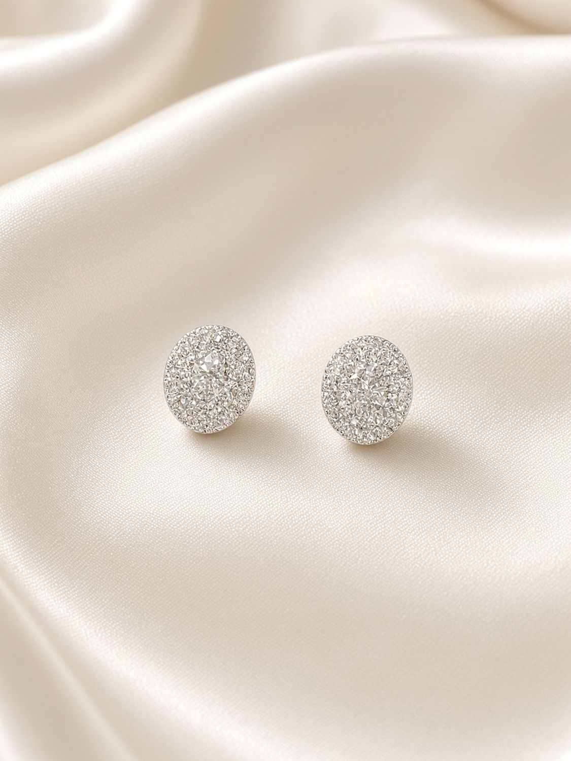 Pavé Oval Stud Earrings
