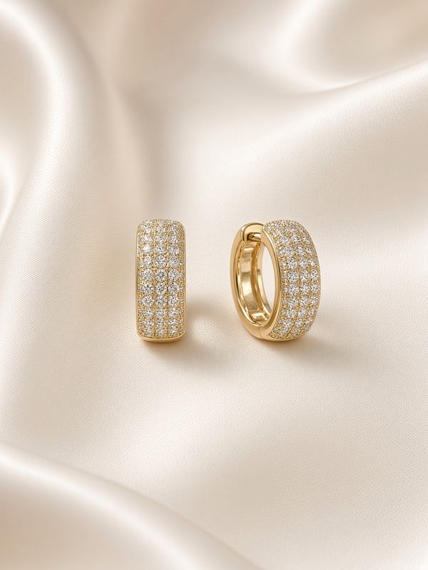 Chunky Pavé Diamond Huggies