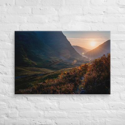 Glencoe at golden hour on Canvas