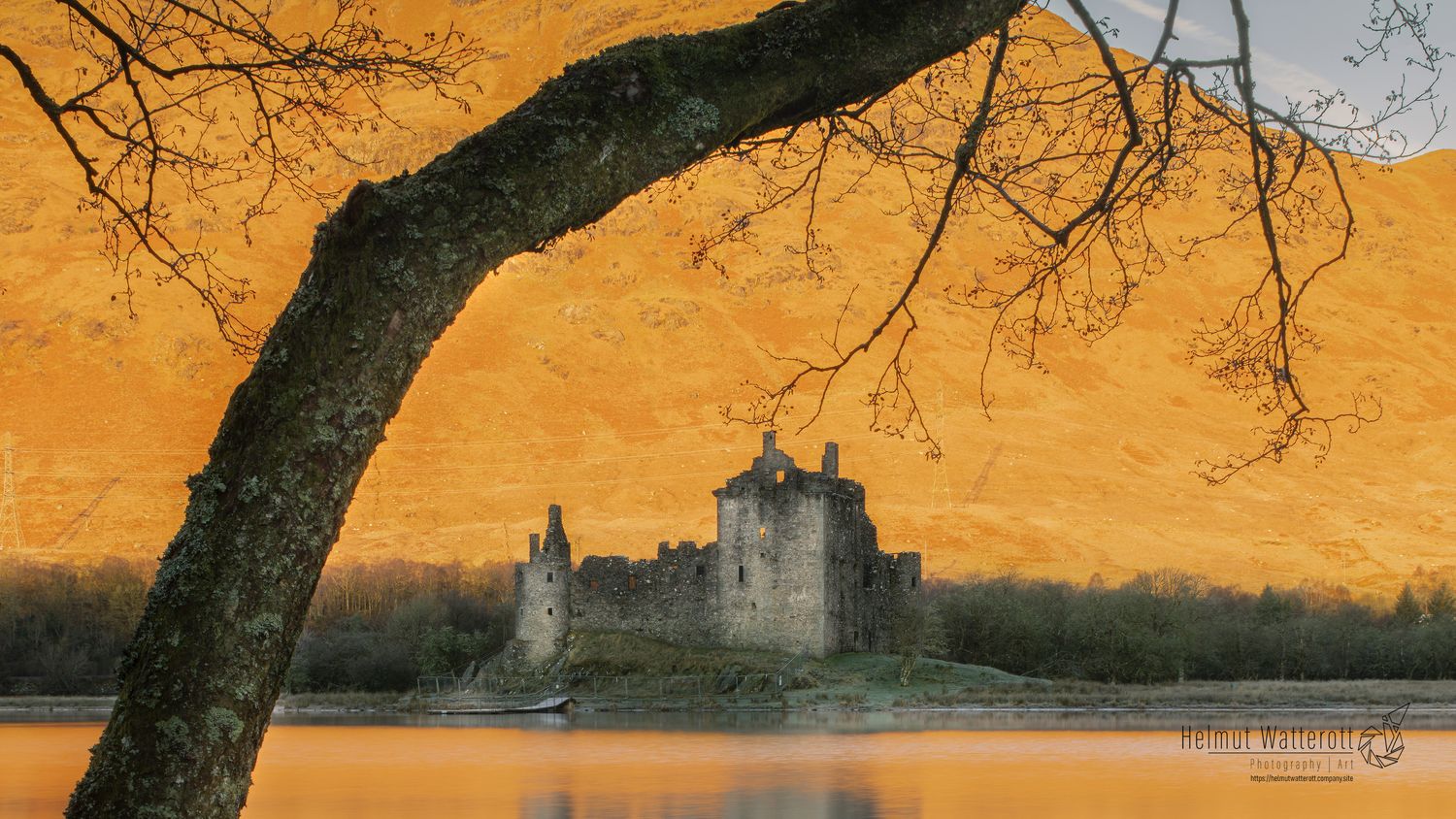 Killchurn castle Loch Awe 4k 16/9 ration digital wallpaper