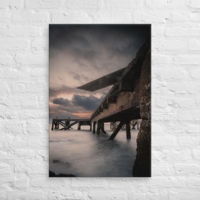 Portencross Pier long exposure at golden hour Canvas Print