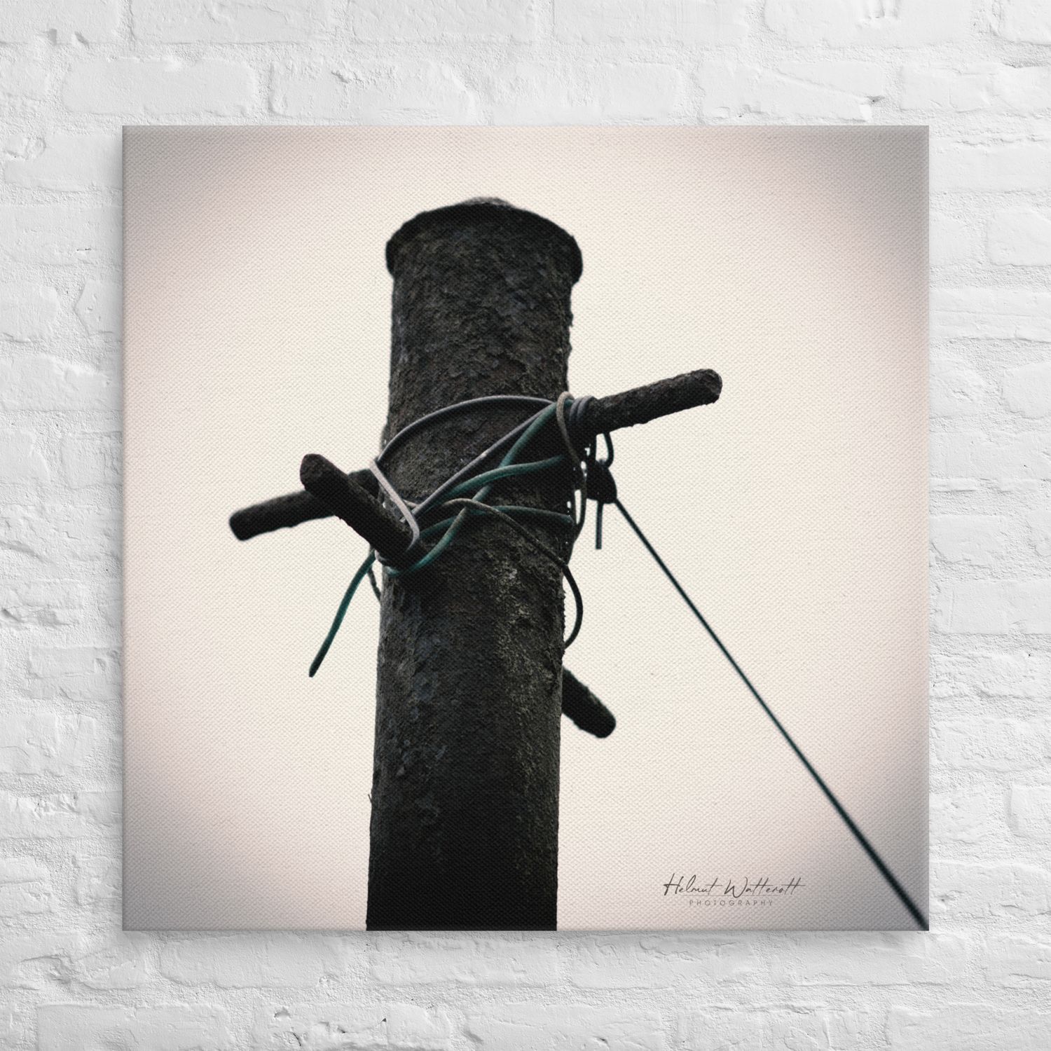 Old rusty washing line pole Canvas Print large print