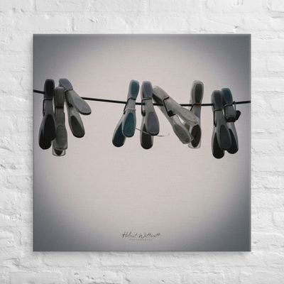 Clothes pegs on a washing line artistic Canvas Print large canvas
