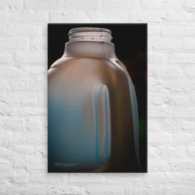 Abstract plastic milk bottle Canvas Print