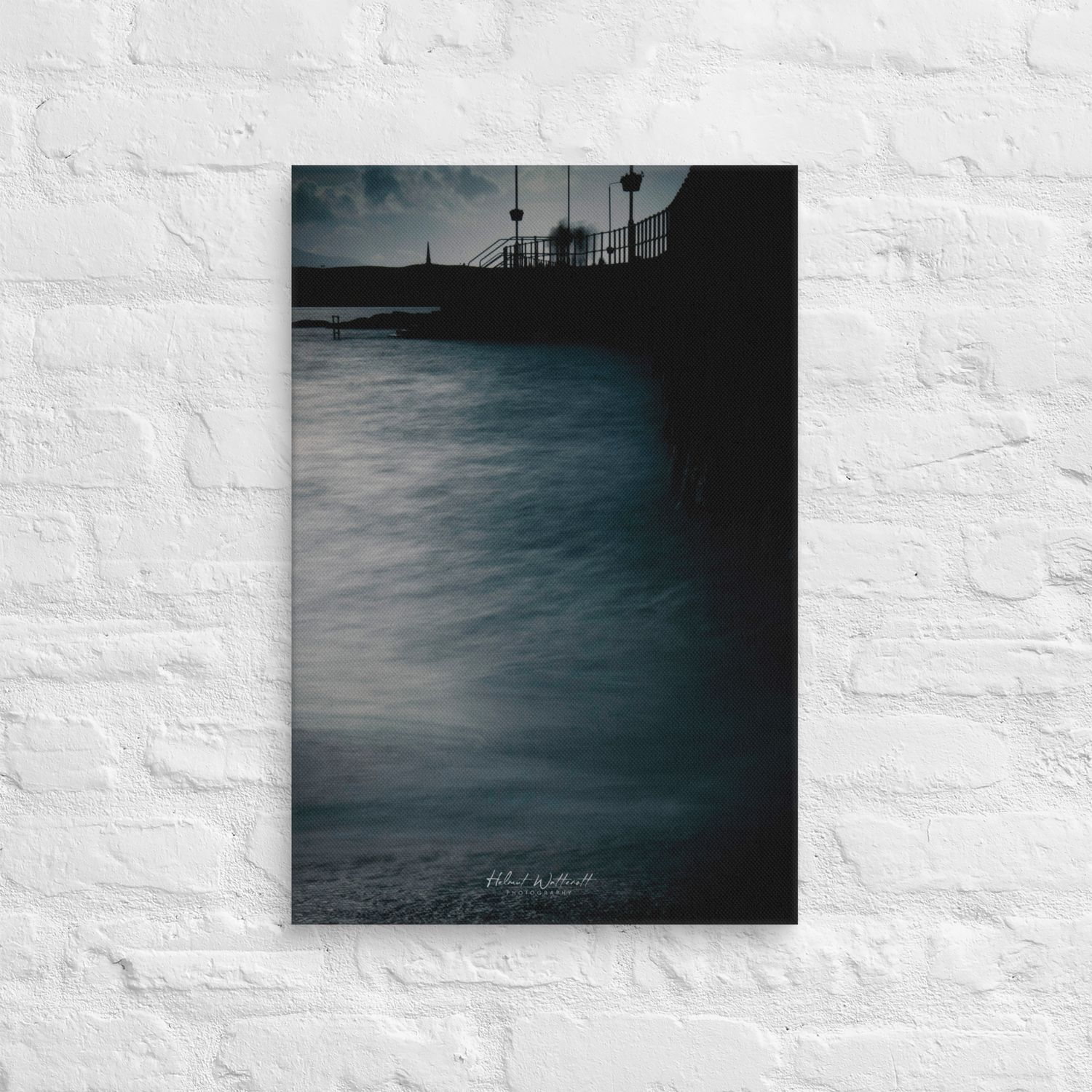 Late afternoon long exposure of a pier in Oban, Scotland, Canvas Print