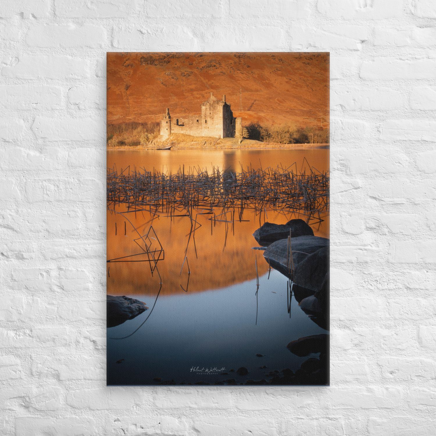 Kilchurn Castle on Loch Awe at golden hour Canvas Print