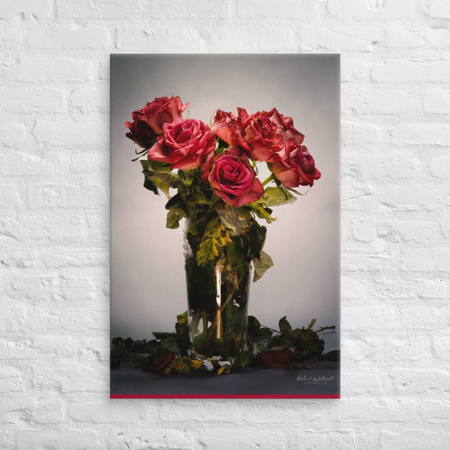 Roses in Vase Wall Art Canvas Print