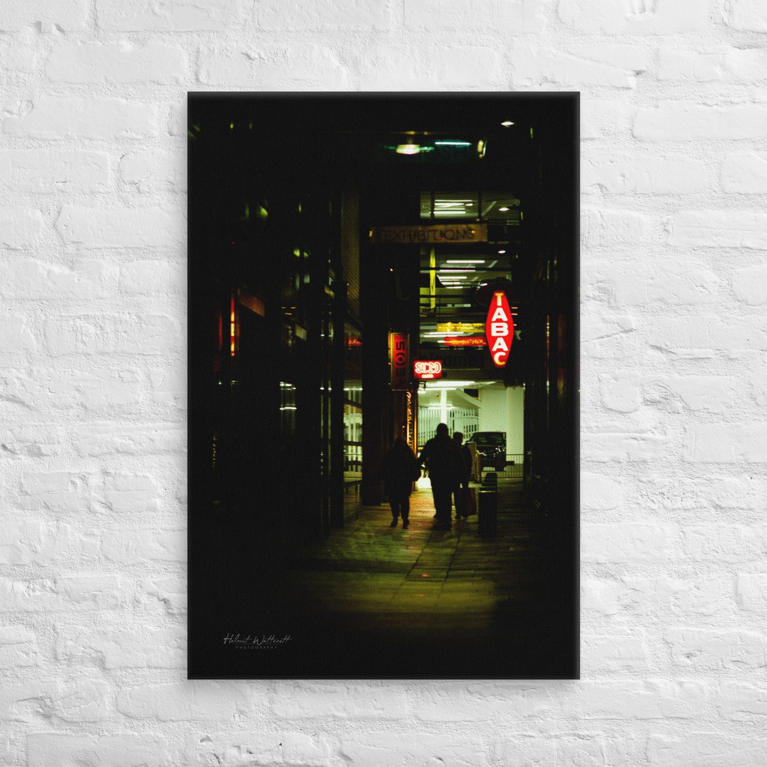Glasgow allyway at night wall art Canvas Print