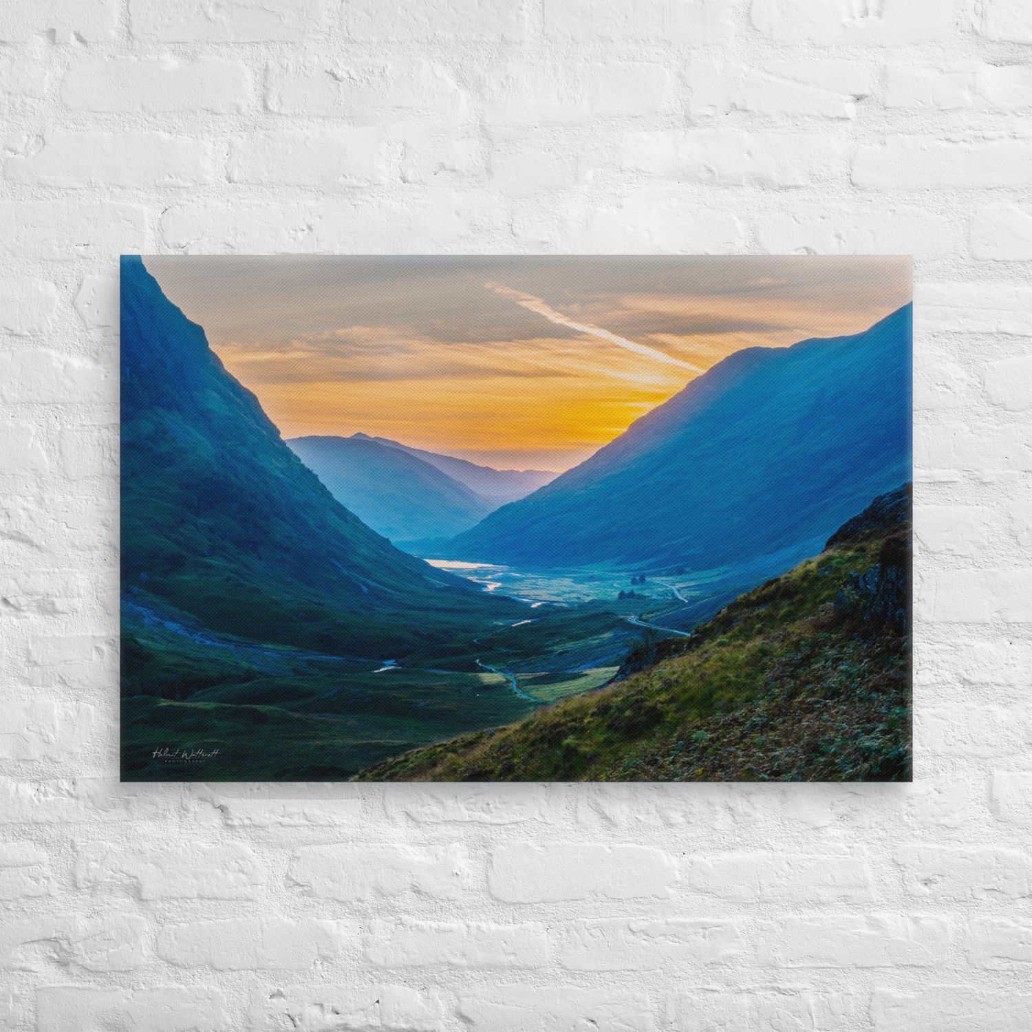 Glencoe sunset wall art Canvas Print