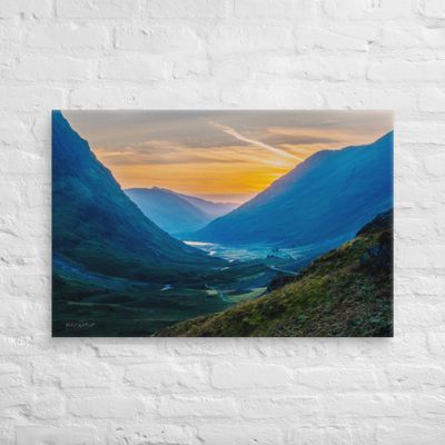 Glencoe sunset wall art Canvas Print