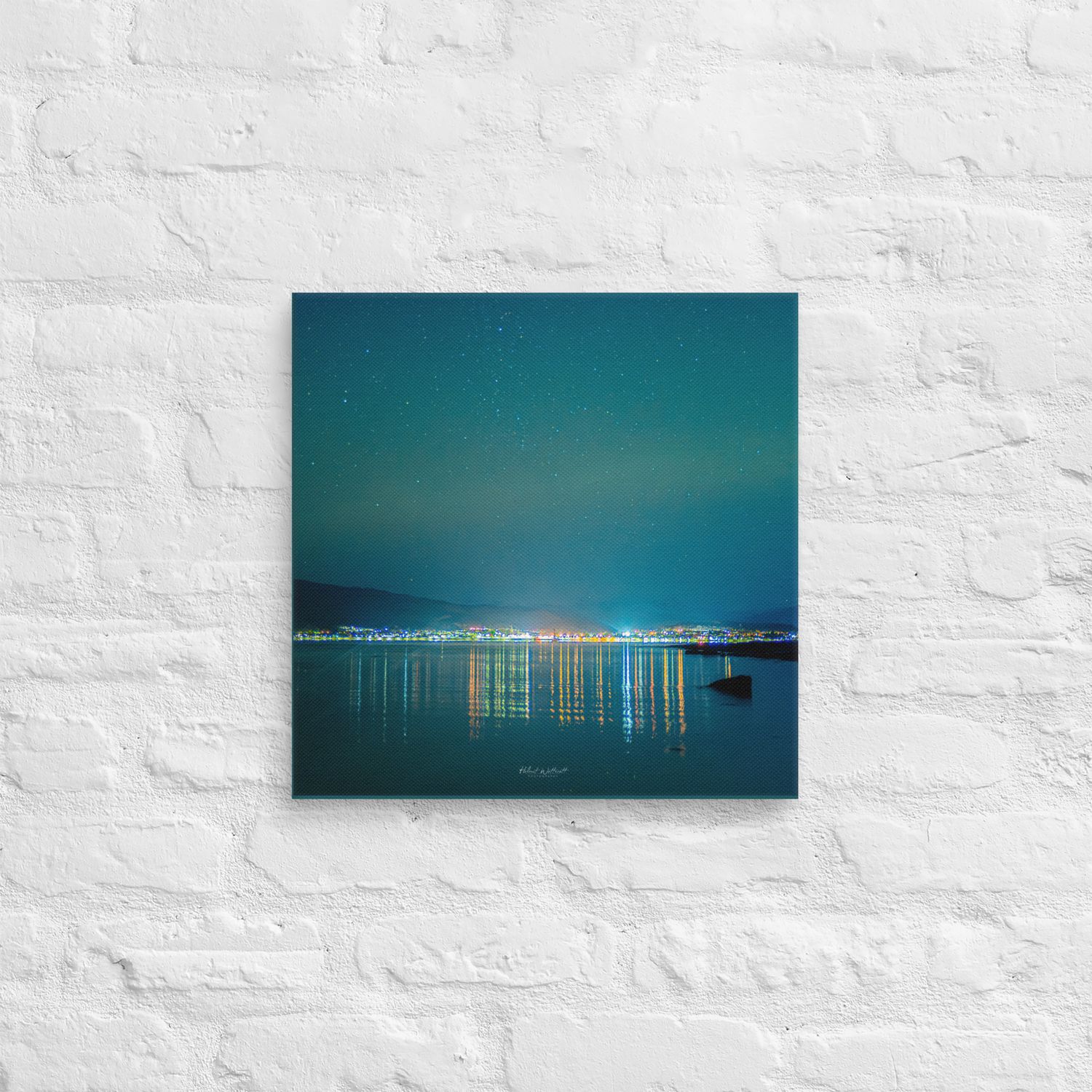 Green Aurora over the River Clyde Scotland wall art Canvas Print