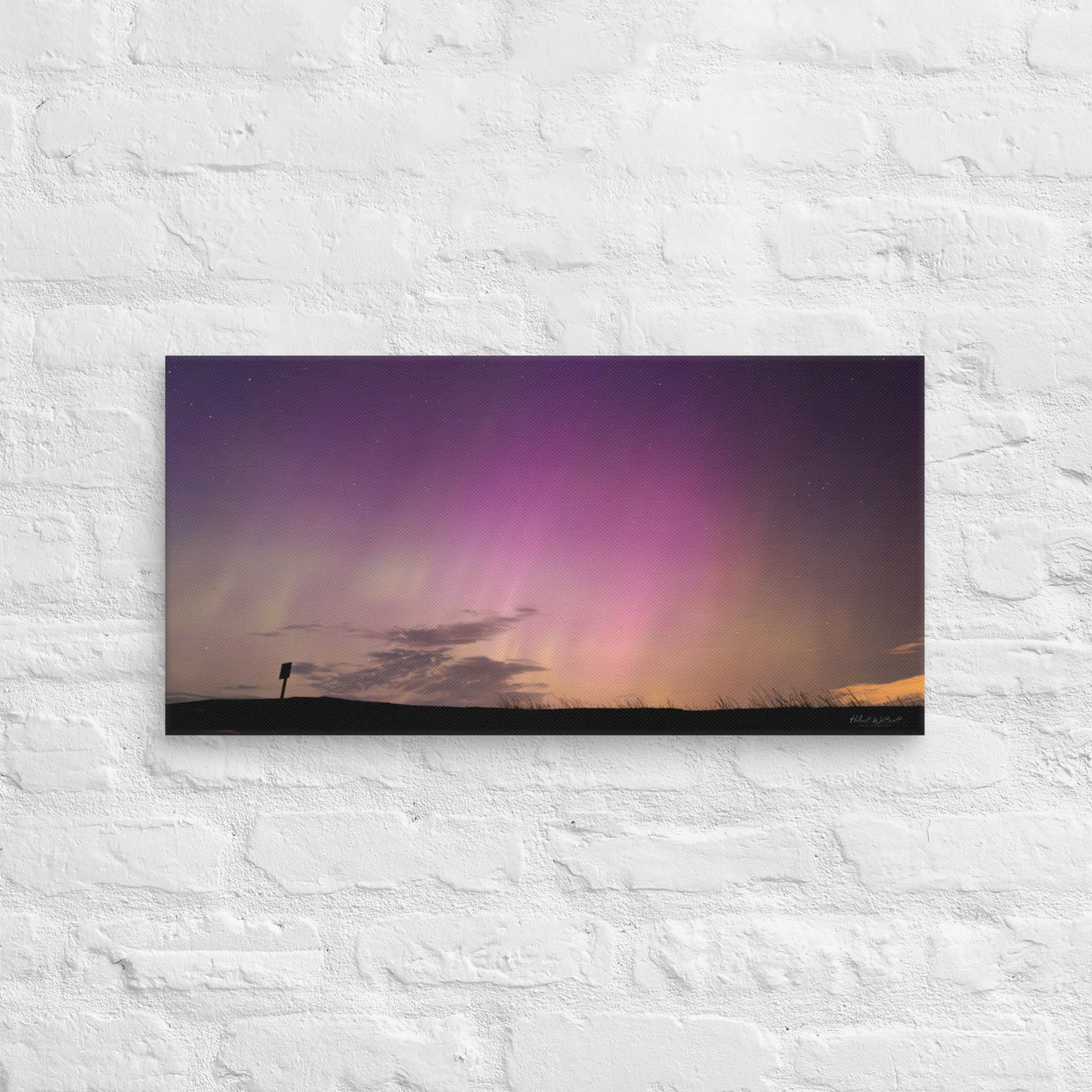 Aurora Lights above Loch Thom, Scotland, wall art Canvas Print