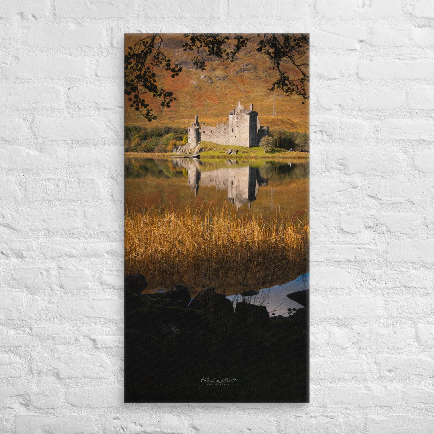 Kilchurn Castle Loch Awe at golden hour wall art Canvas Print