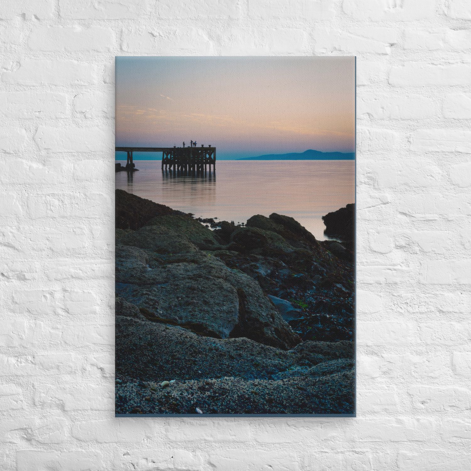 Portencross Pier at Sunset wall art Canvas Print