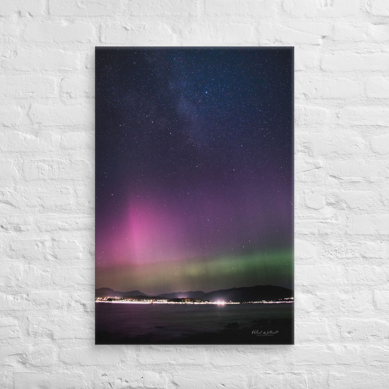 Aurora and Milkyway over the river Clyde, Scotland, wall art Canvas Print