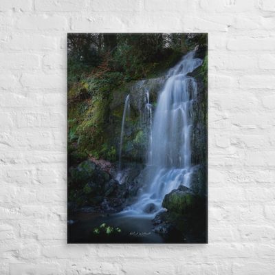 Winter Waterfall at Finlaystone Country Estate wall art Canvas Print