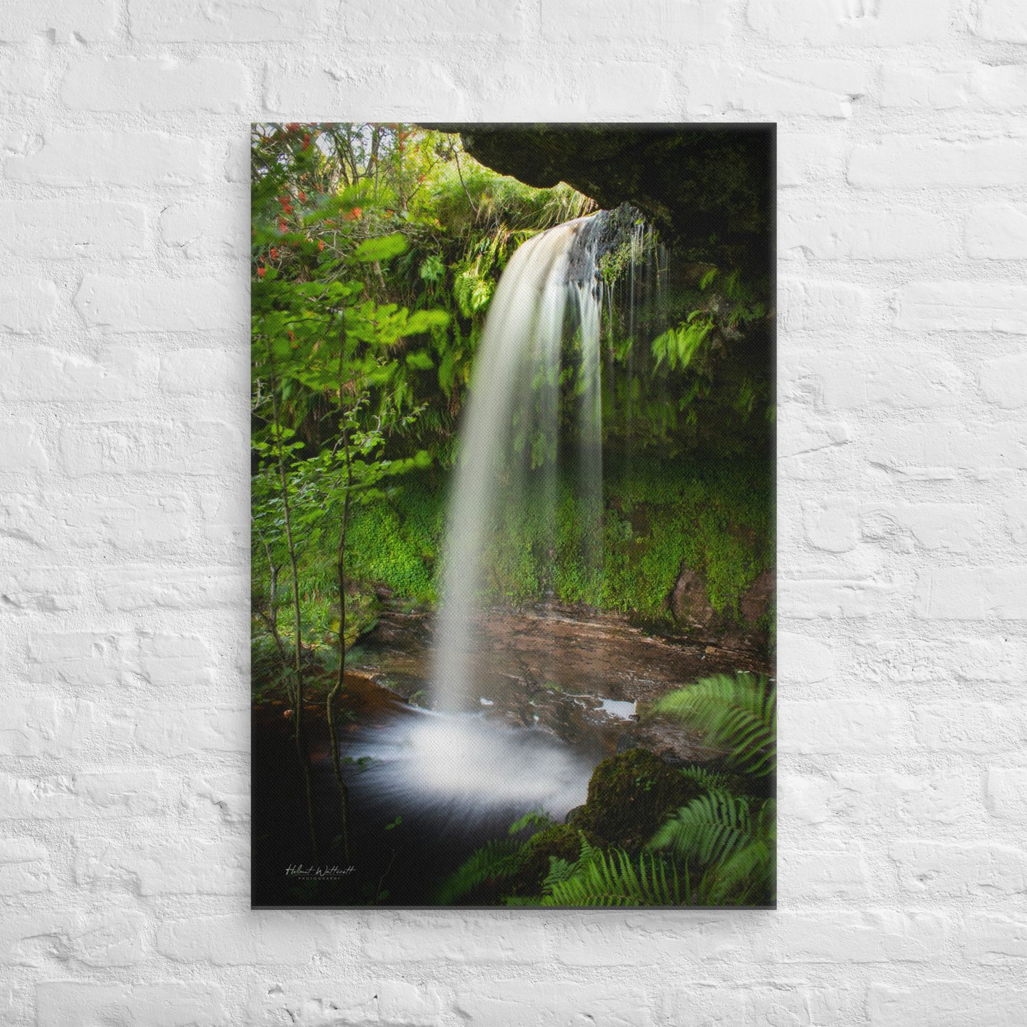 Biglees waterfall in North Ayrshire long exposure wall art Canvas Print