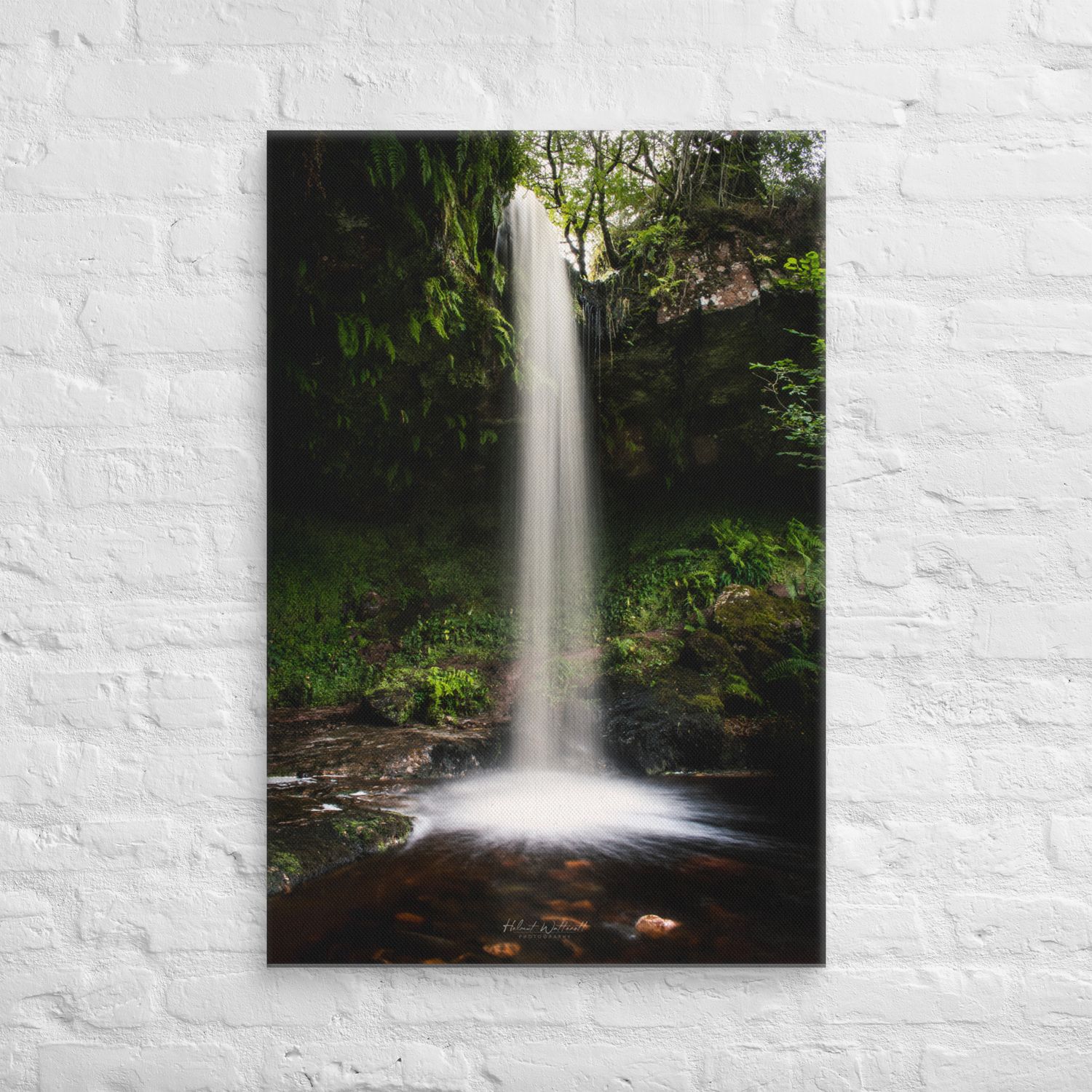 Biglees waterfall long exposure North Ayrshire Scotland wall art Canvas Print