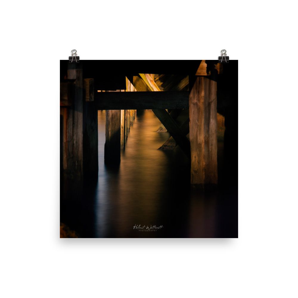 Under the pier long exposure wall art Photo paper poster Print