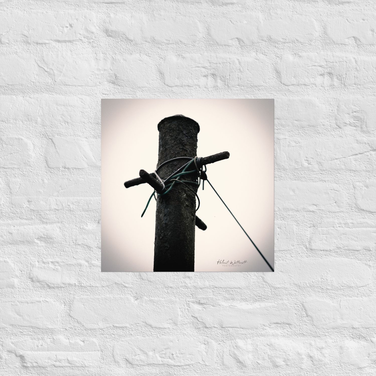 Old washing line pole wall art photo paper poster print