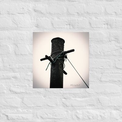 Old washing line pole wall art photo paper poster print