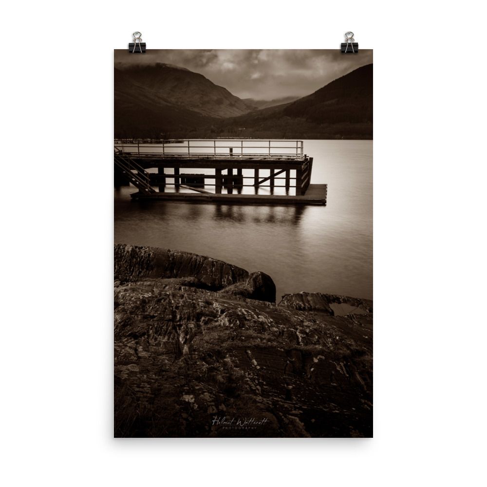 Boat pier on Loch Lomond wall art photo paper poster print