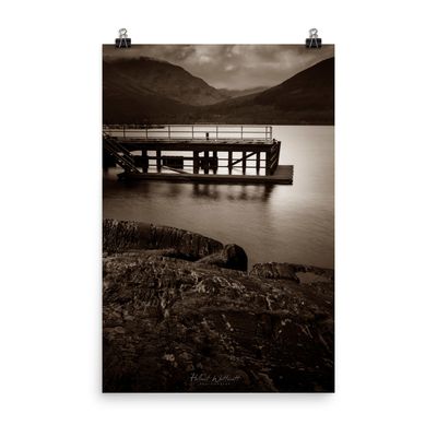 Boat pier on Loch Lomond wall art photo paper poster print