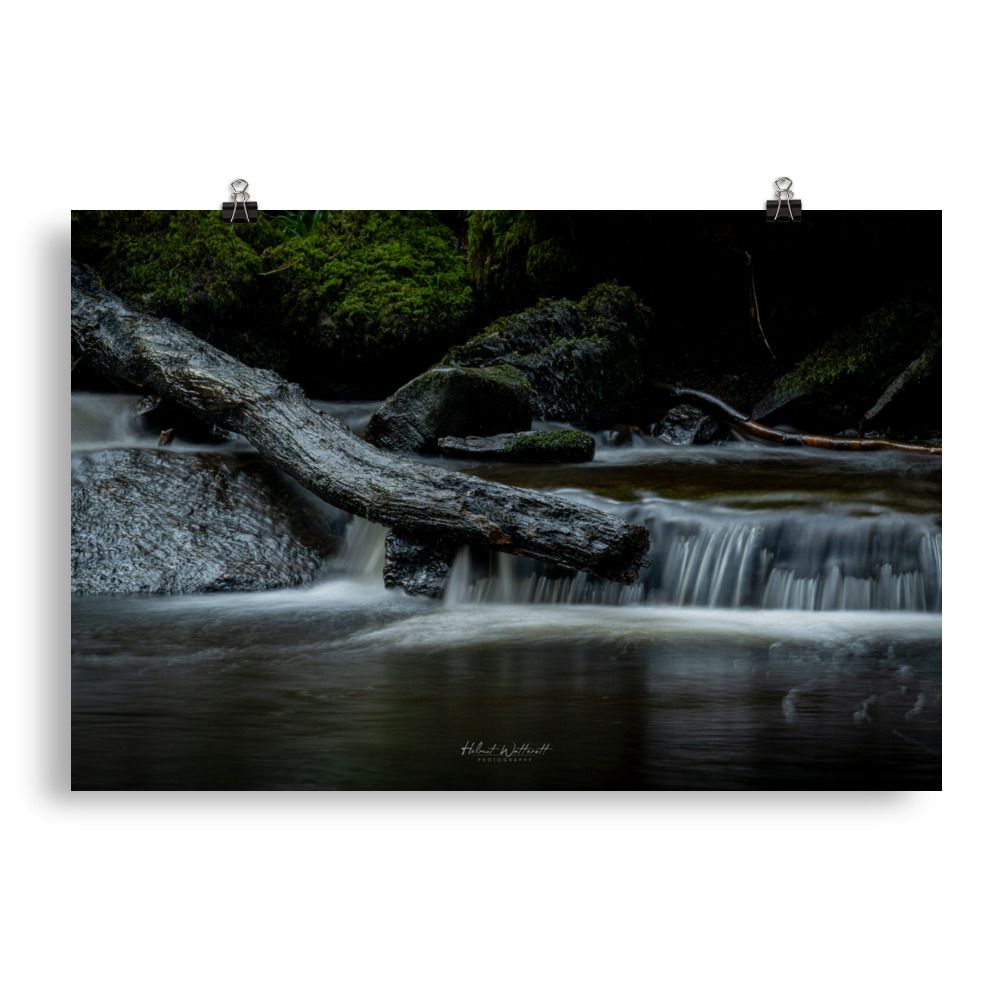 Duff Glen forest waterfall wall art photo paper poster print