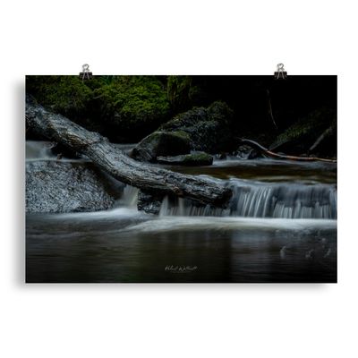 Duff Glen forest waterfall wall art photo paper poster print