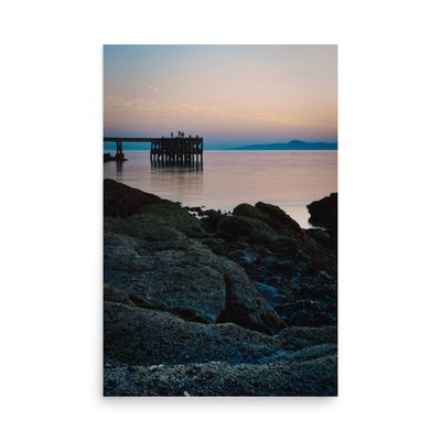 Portencross Pier at Sunset wall art paper poster print