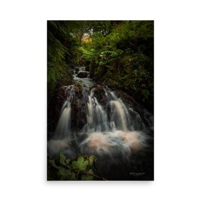 Small Scottish waterfall wall art photo paper poster print

