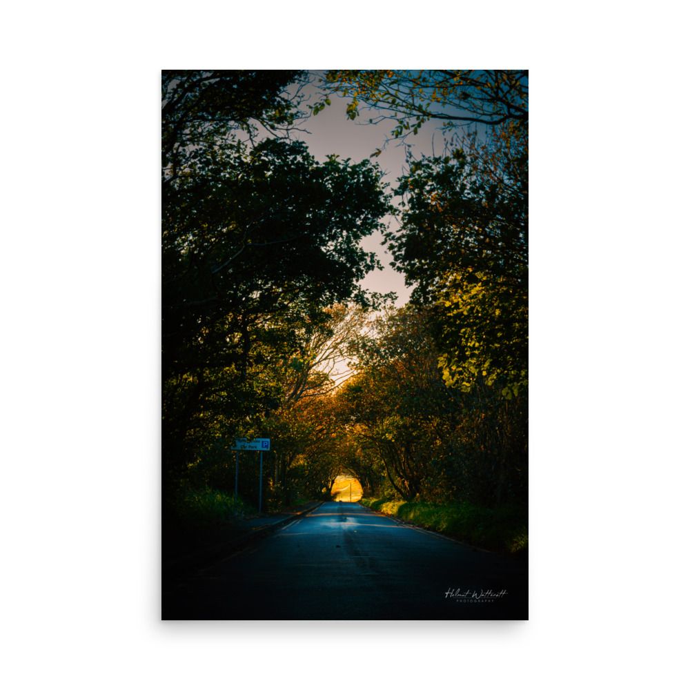 The road to Portencross at sunset wall art photo paper poster print