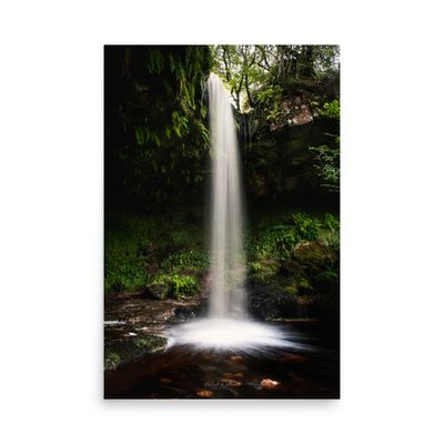 Biglees waterfall long exposure North Ayrshire Scotland wall art photo paper poster print