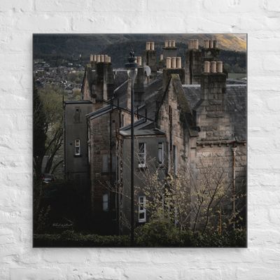 Stirling Historic Buildings Rooftops and Chimneys Wall Art Canvas Print