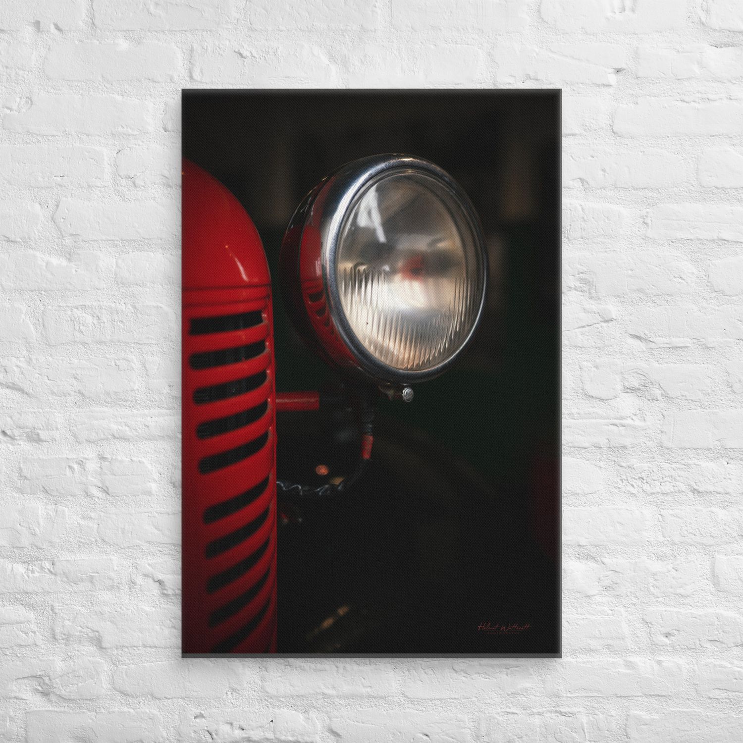 Dennis Vintage Fire Engine light close-up wall art Canvas Print