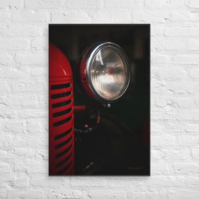 Dennis Vintage Fire Engine light close-up wall art Canvas Print