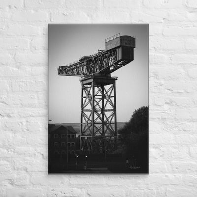Titan Cantilever Crane in Greenock Black and White Wall Art Canvas Print