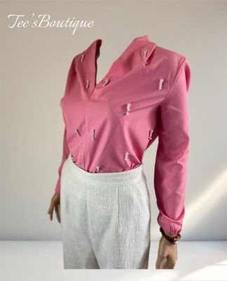 V-Neck Lantern Sleeve
