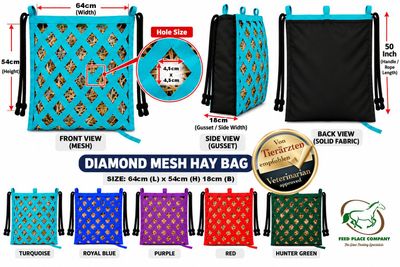 HORSEFEED BOX Gurtband Heutasche Diamond Mesh Hay Bag