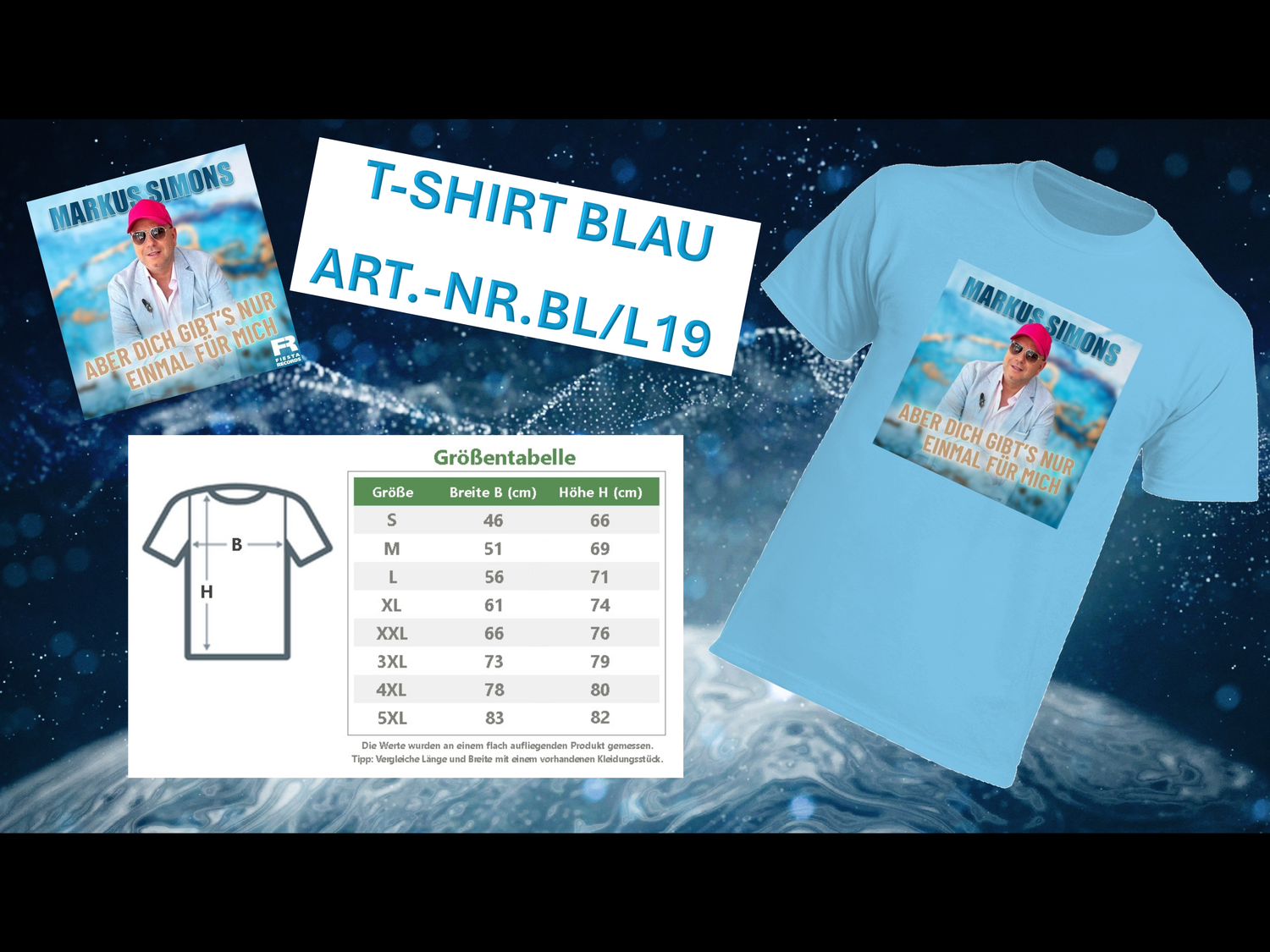 Markus Simons Fan-T-Shirt Blau
