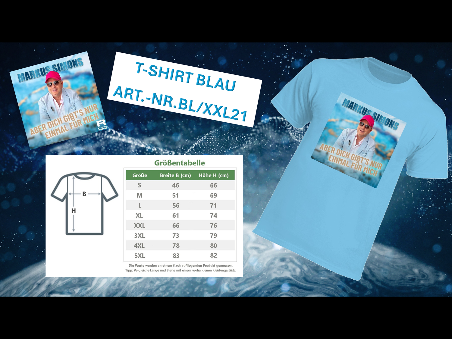 Markus Simons Fan-T-Shirt Blau