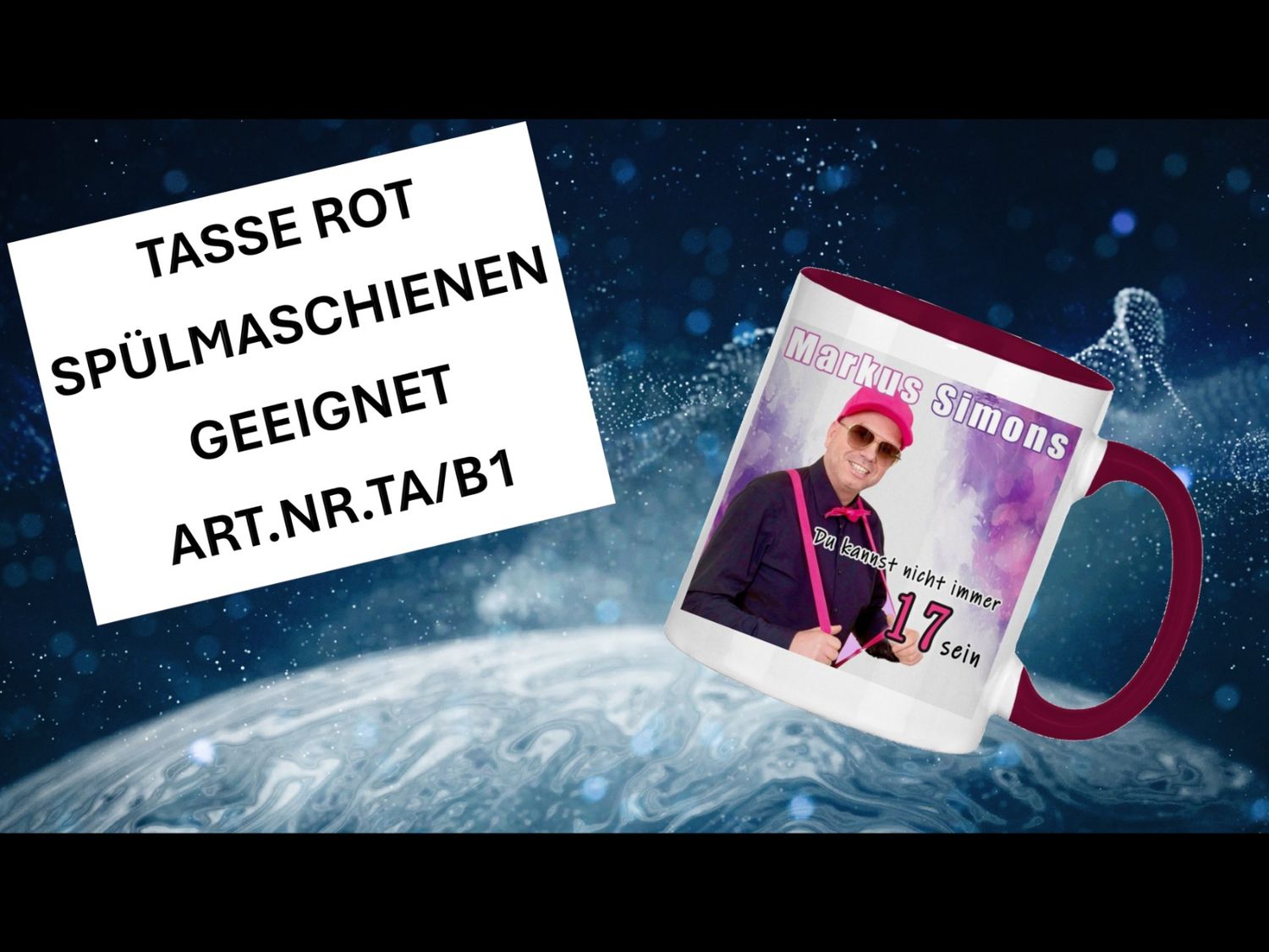 Du kannst nicht immer 17 sein             Fan-Tasse  von Markus Simons     Farbe: Weinrot