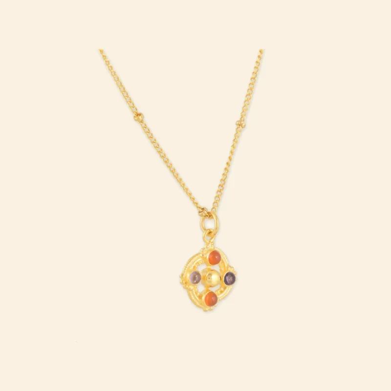 Collier en améthyste et cyanite orange