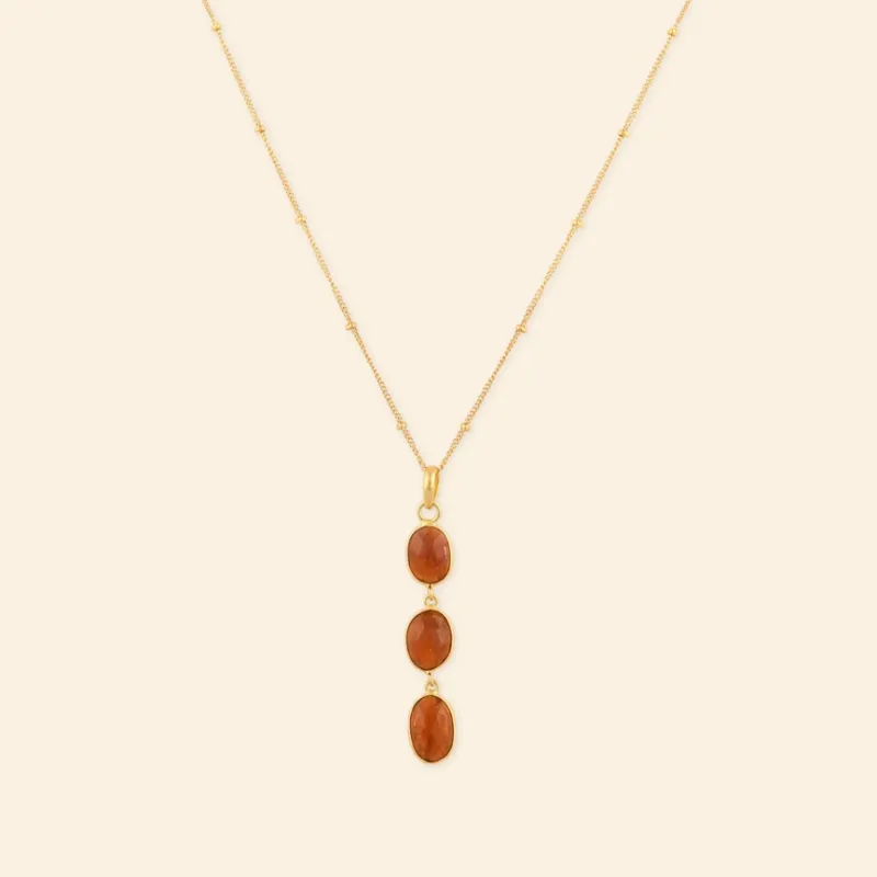 Collier en cyanite orange
