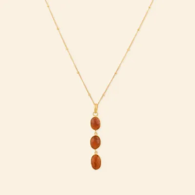 Collier en cyanite orange